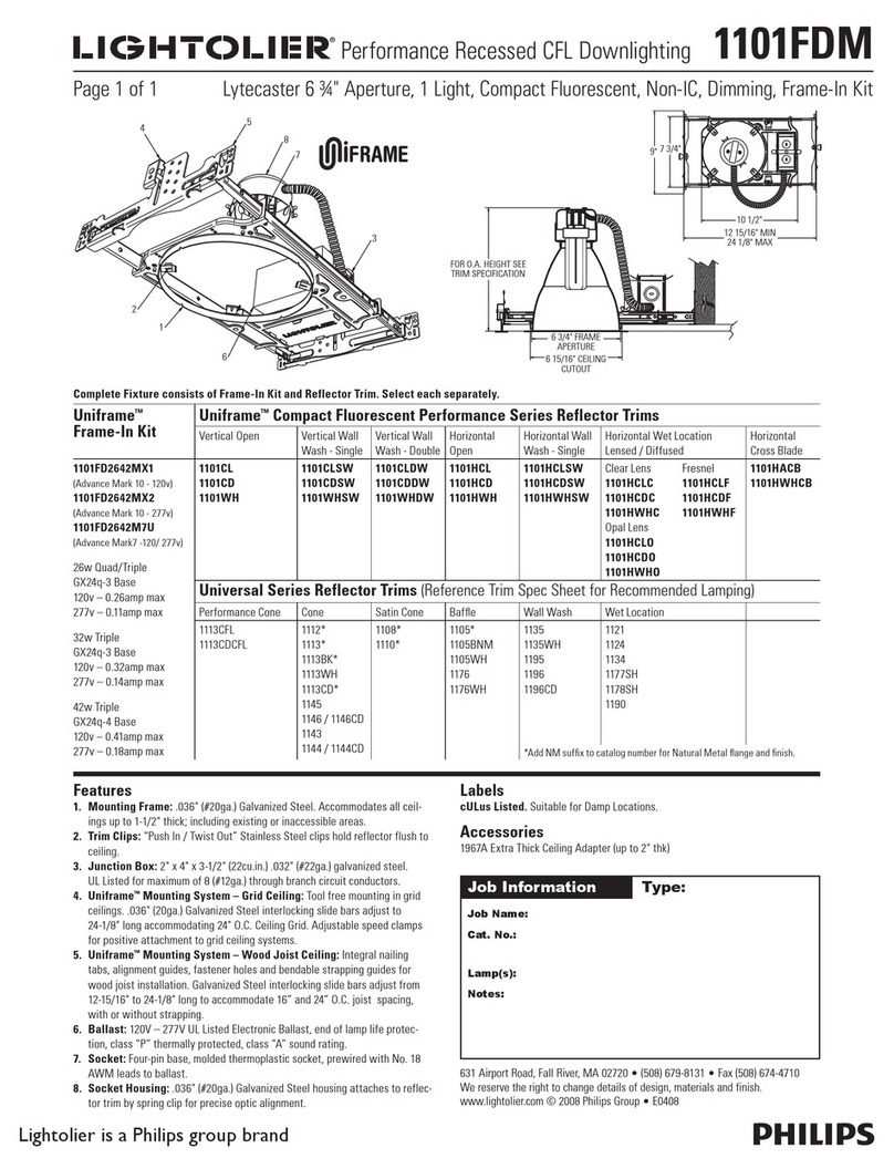 Lightolier 1101FDM User manual