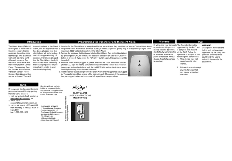 SkyLink SW-433 user manual