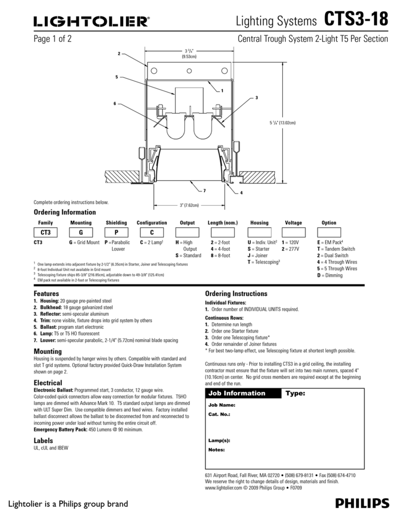 Lightolier CTS3-18 User manual