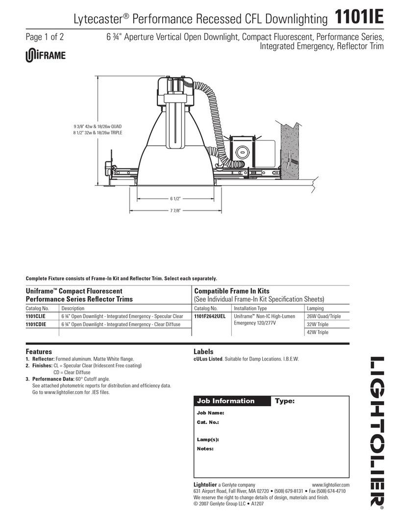 Lightolier Lytecaster 1101IE User manual