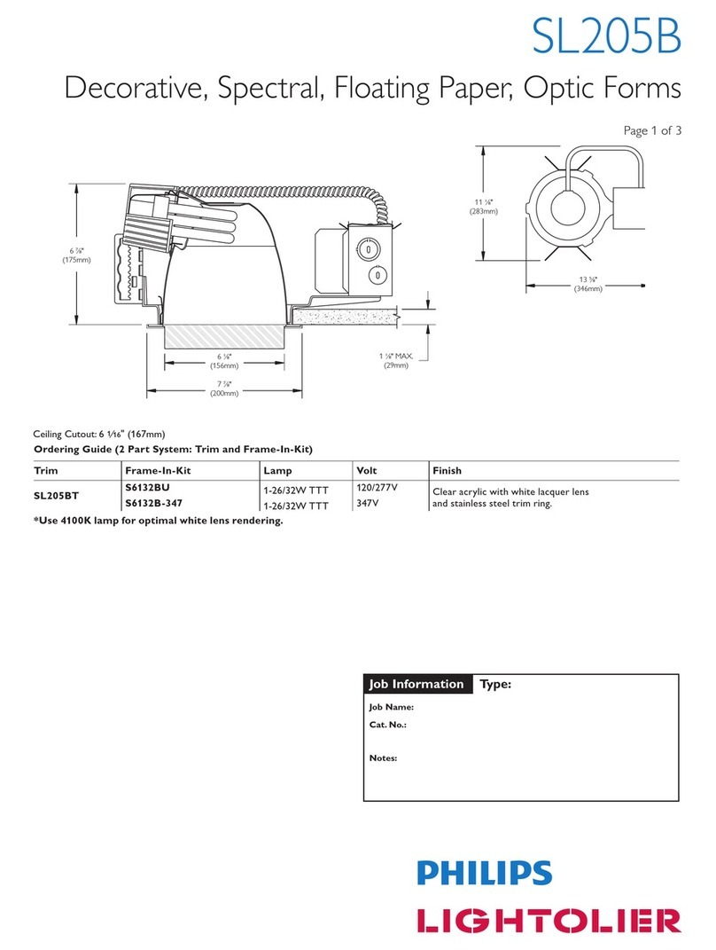 Lightolier SL205B User manual