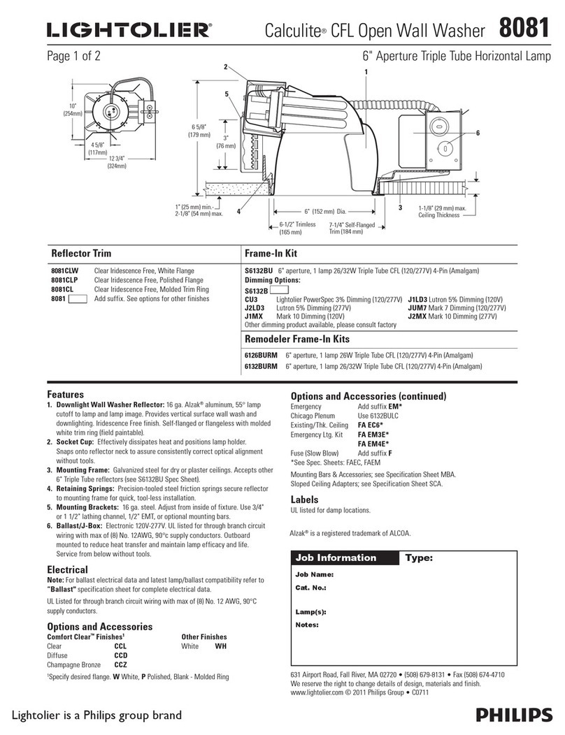 Lightolier Calculite 8081 User manual