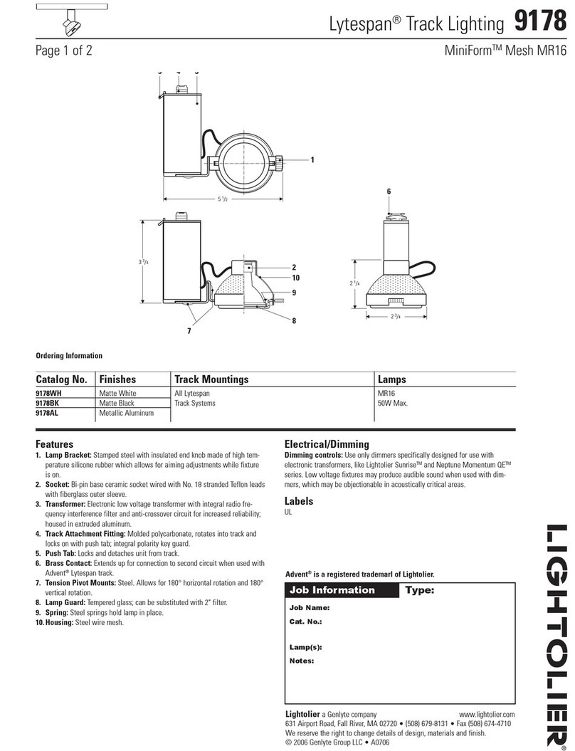 Lightolier Lytespan 9178 User manual