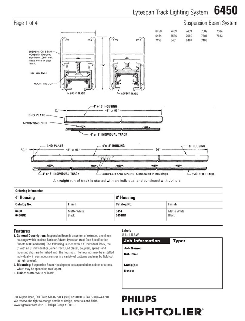 Lightolier Lytespan 6450 specification Lightolier Lytespan 6450 specification