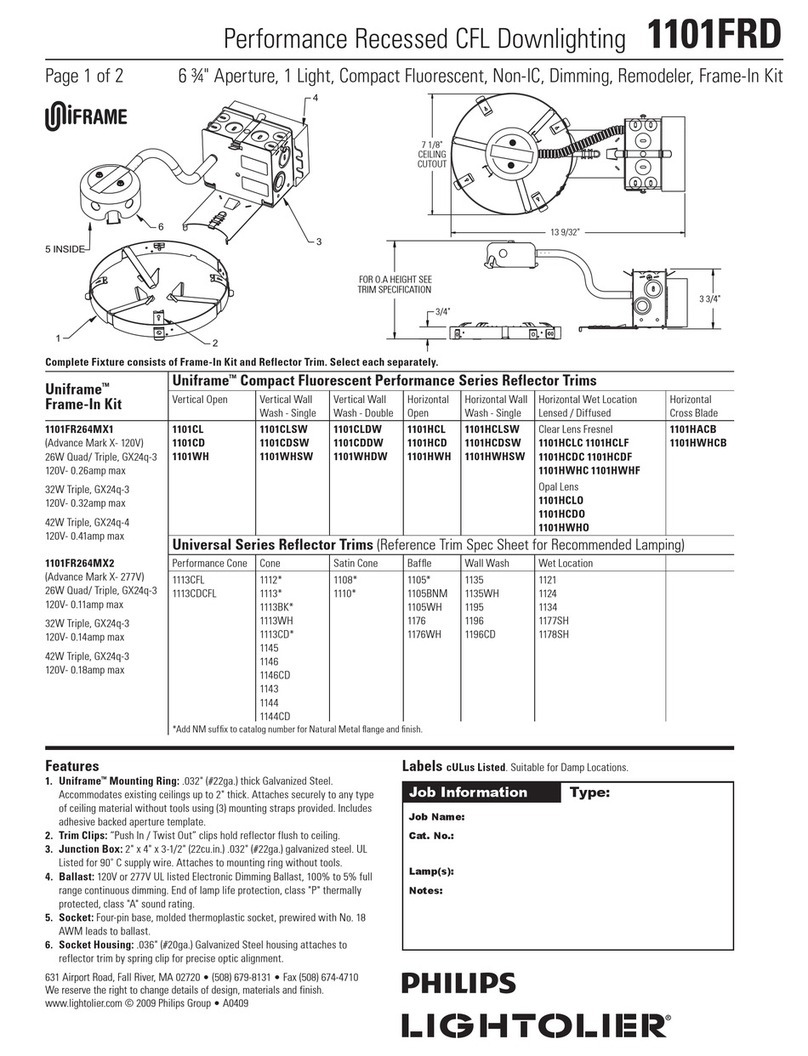 Lightolier 1101FRD User manual