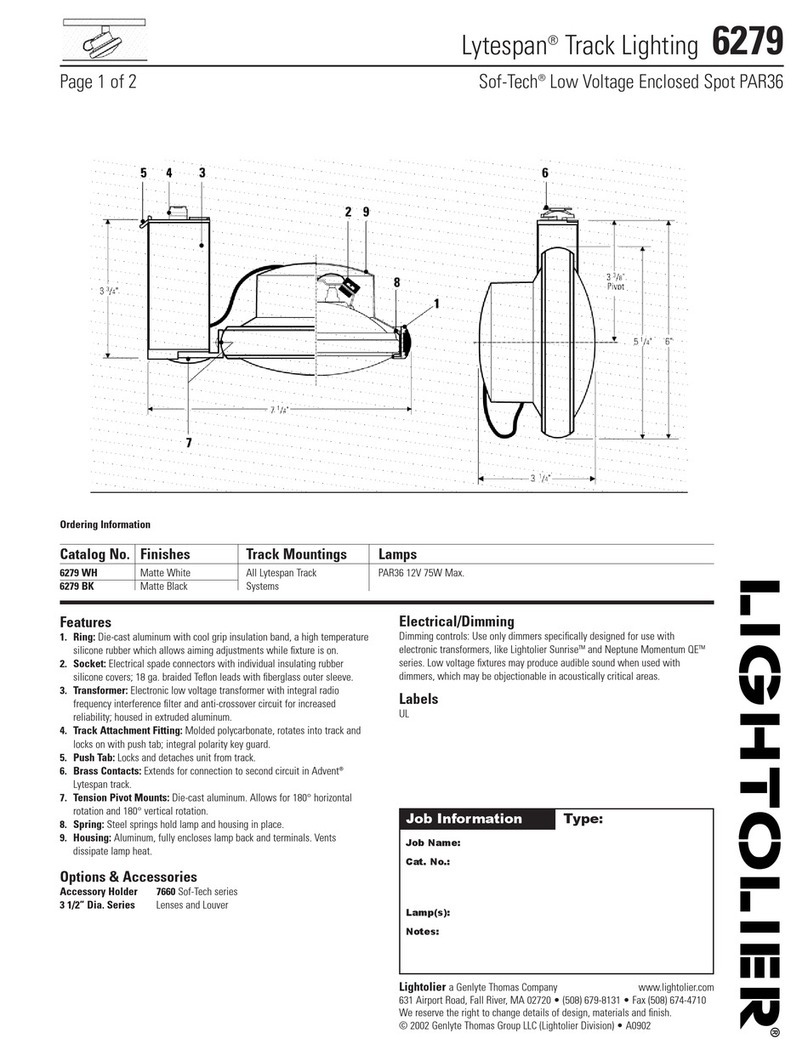Lightolier Lytespan 6279 User manual