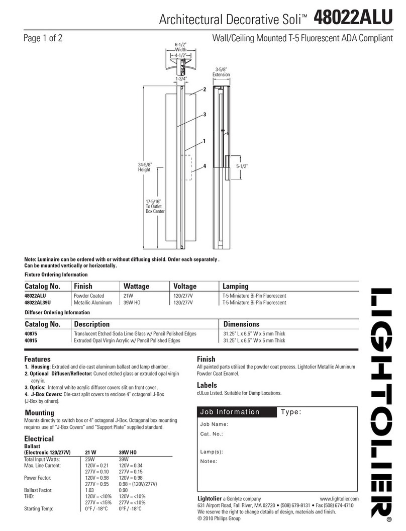 Lightolier Soli 48022ALU User manual