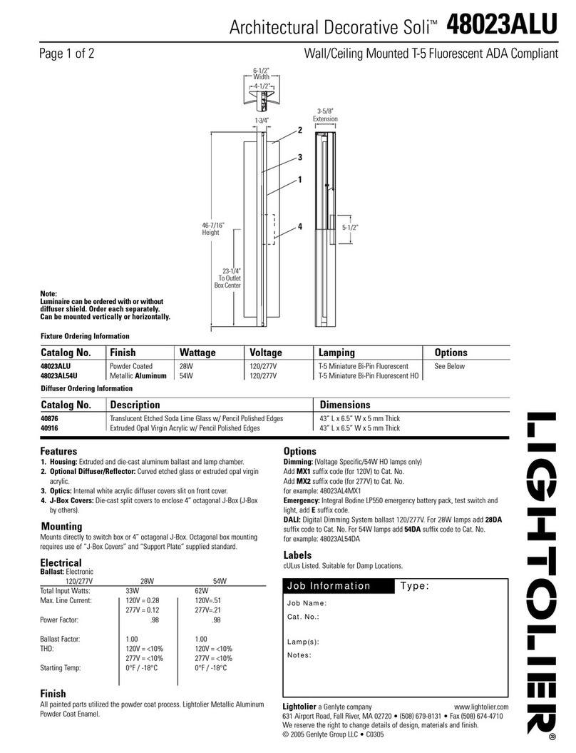 Lightolier Soli 48023ALU User manual