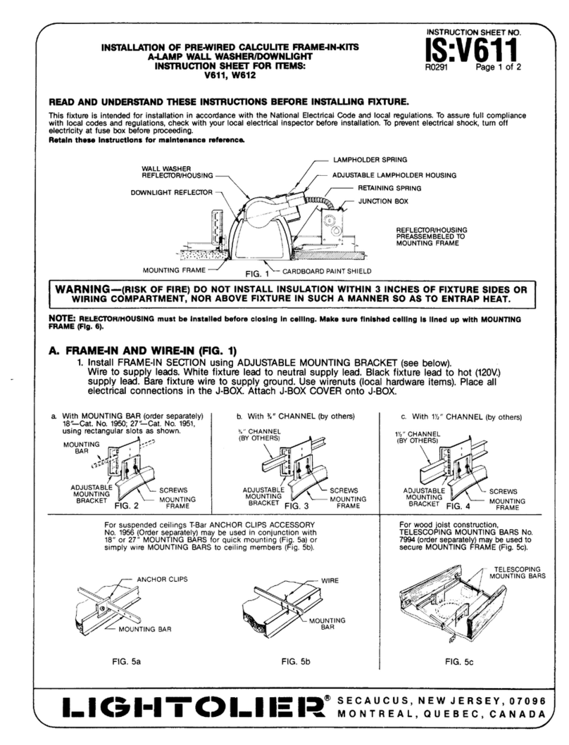 Lightolier V611 User manual