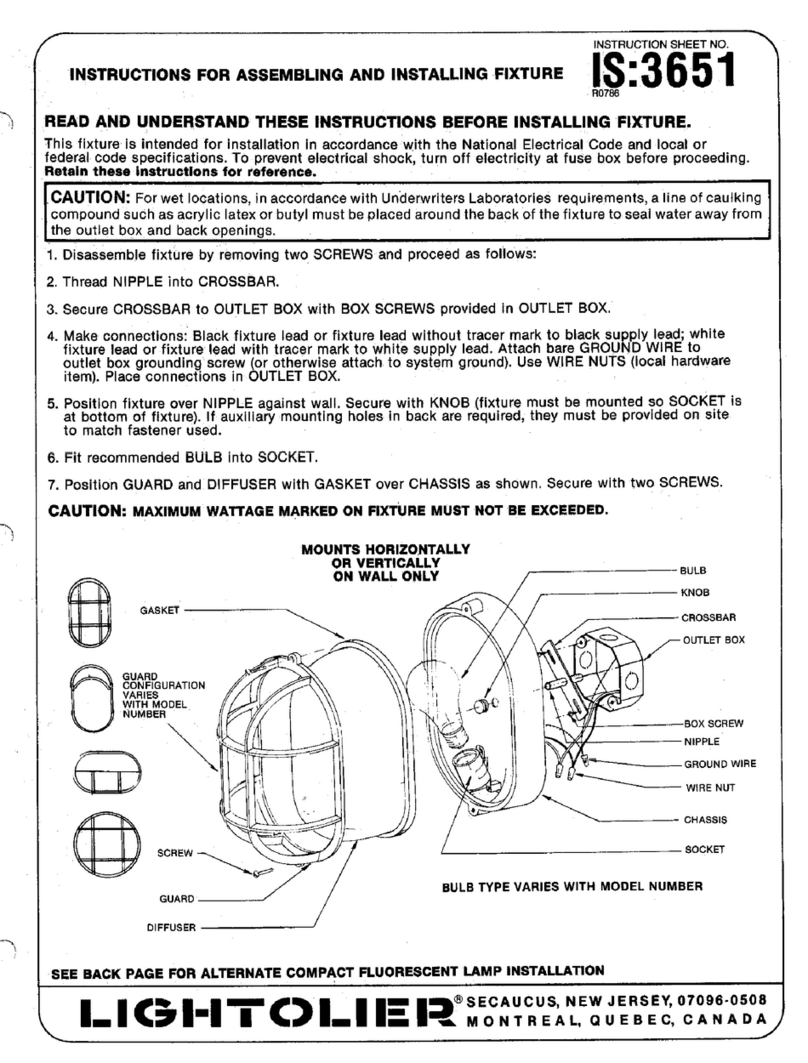 Lightolier FIXTURE Instruction Manual