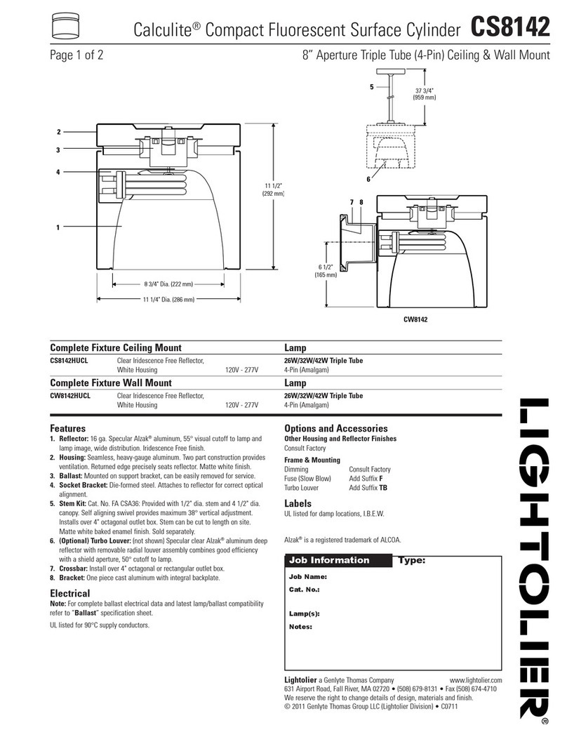 Lightolier Calculite CS8142 User manual