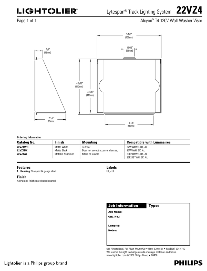 Lightolier Lytespan 22VZ4 User manual Lightolier Lytespan 22VZ4 User manual