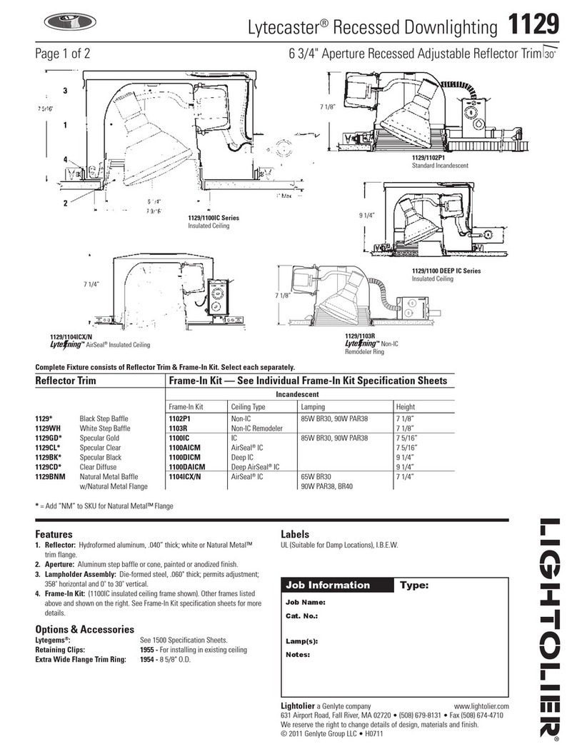Lightolier Lytecaster 1129 User manual
