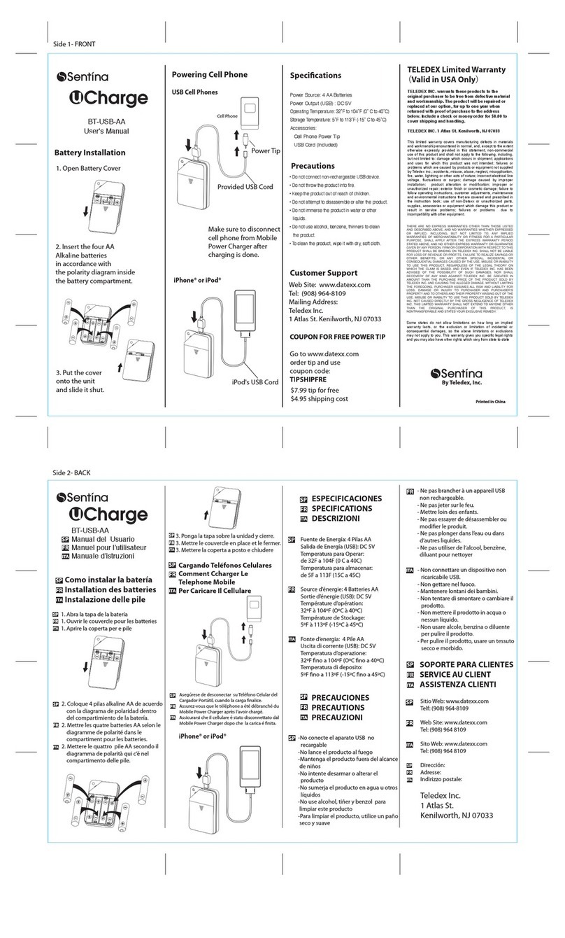 Datexx SENTINA BT-USB-AA user manual Datexx SENTINA BT-USB-AA user manual