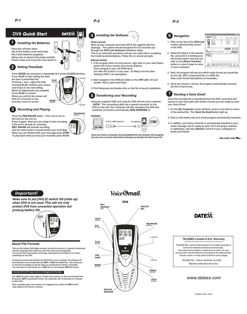 Datexx DV8 quick start guide