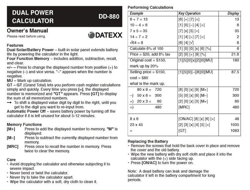 Datexx DD-880 User manual Datexx DD-880 User manual