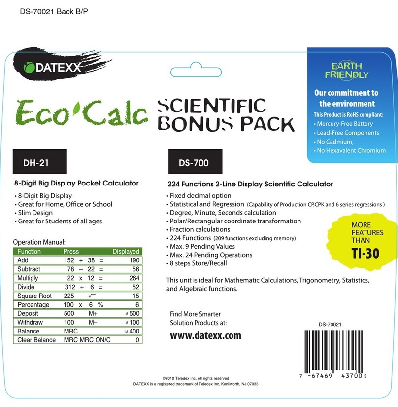 Datexx ECO-CALC DS-700 Operation manual