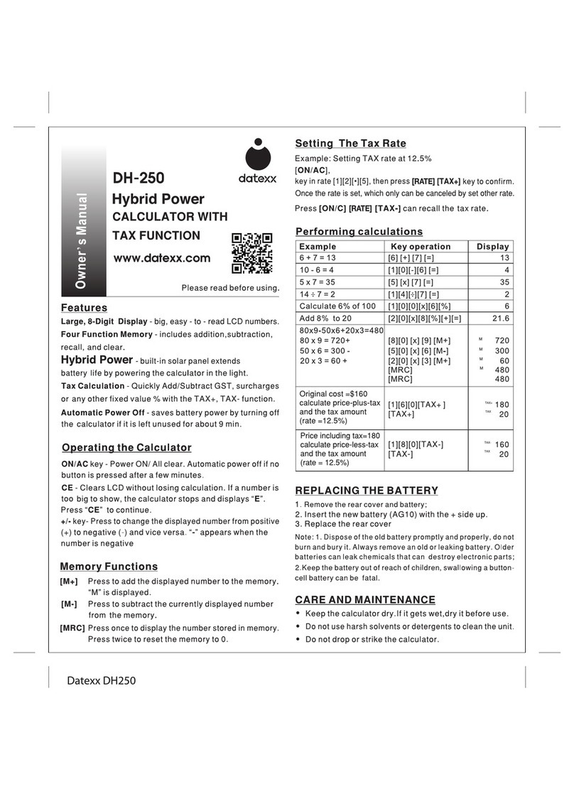Datexx DH-250 User manual