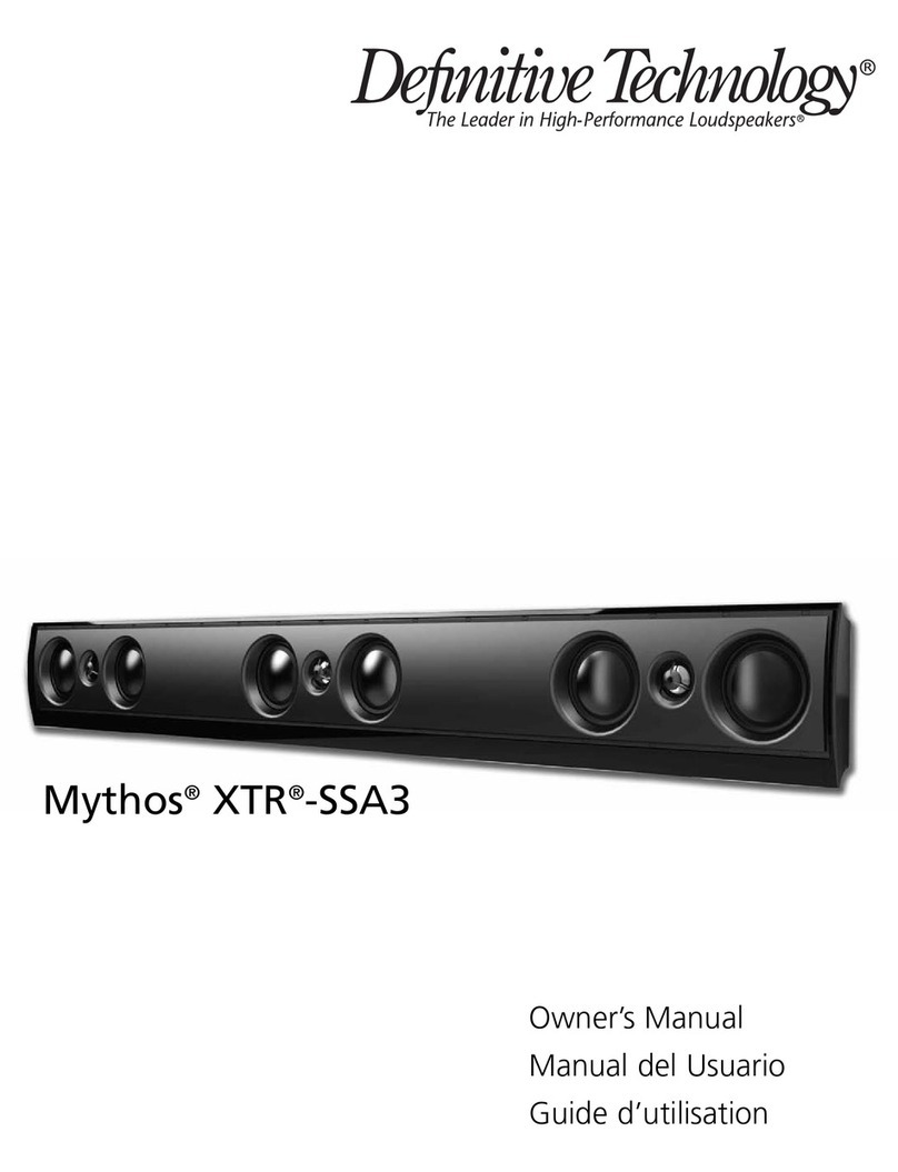 Definitive Technology Mythos XTR-SSA3 User manual Definitive Technology Mythos XTR-SSA3 User manual