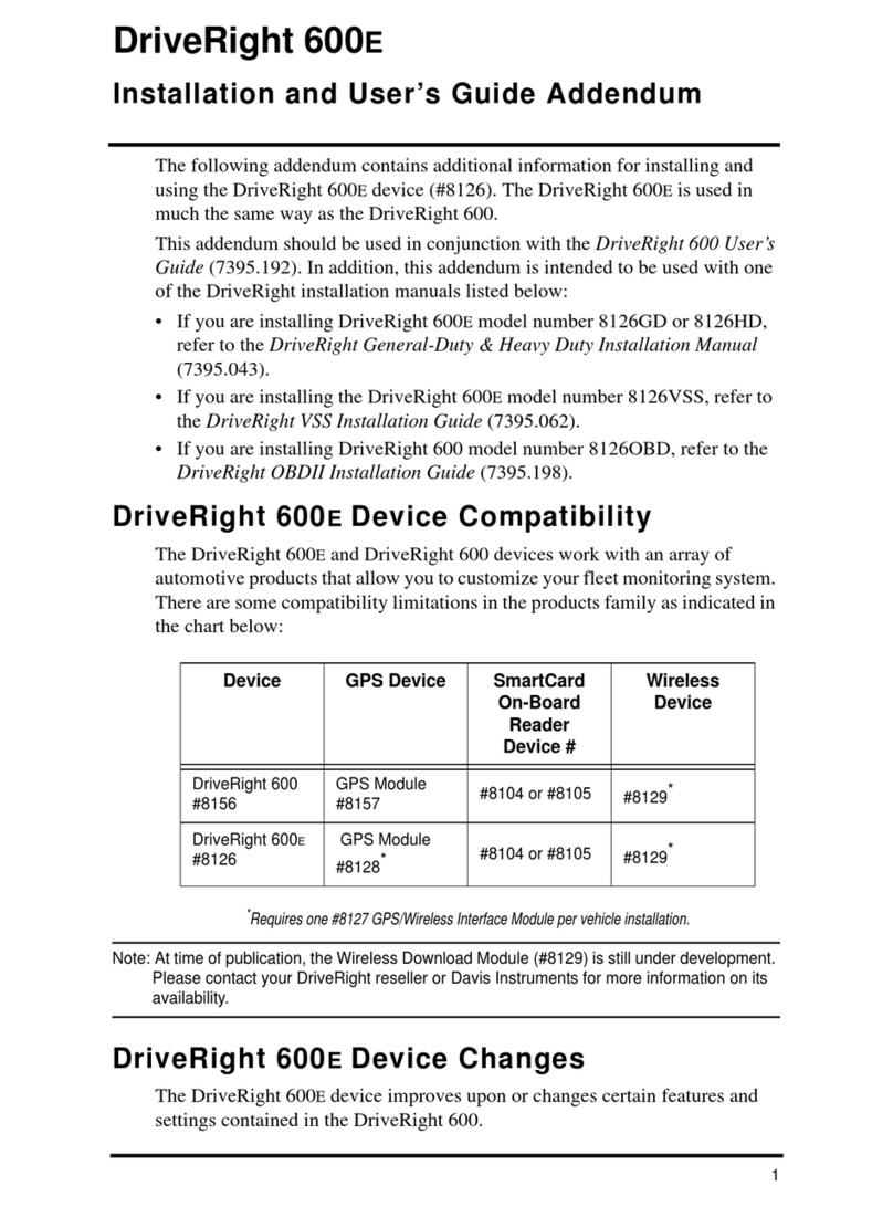 Davis Instruments DriveRight 600E Installation and user's guide... Installation and user guide