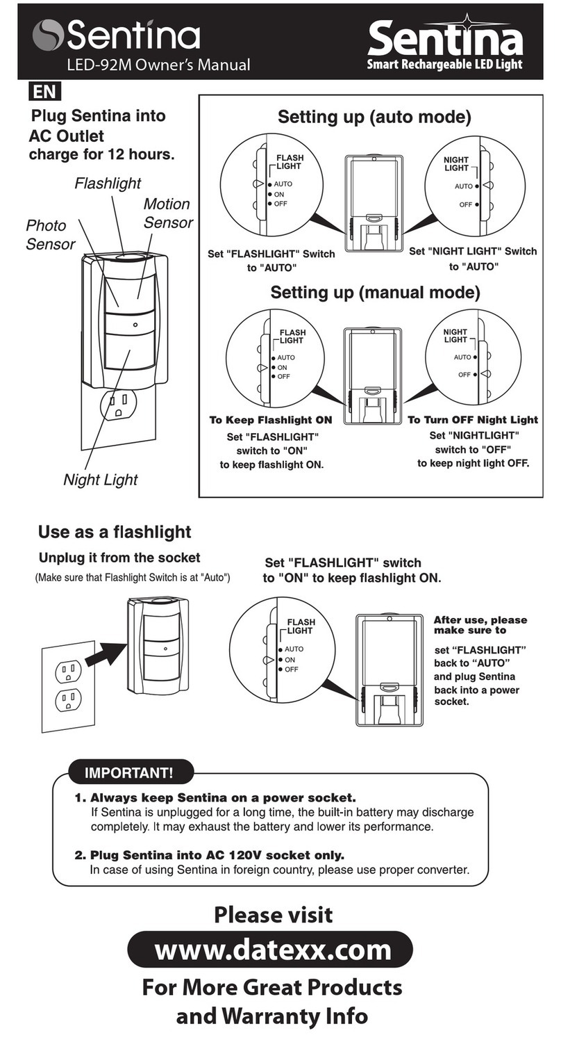 Datexx SENTINA LED-92M owner's manual
