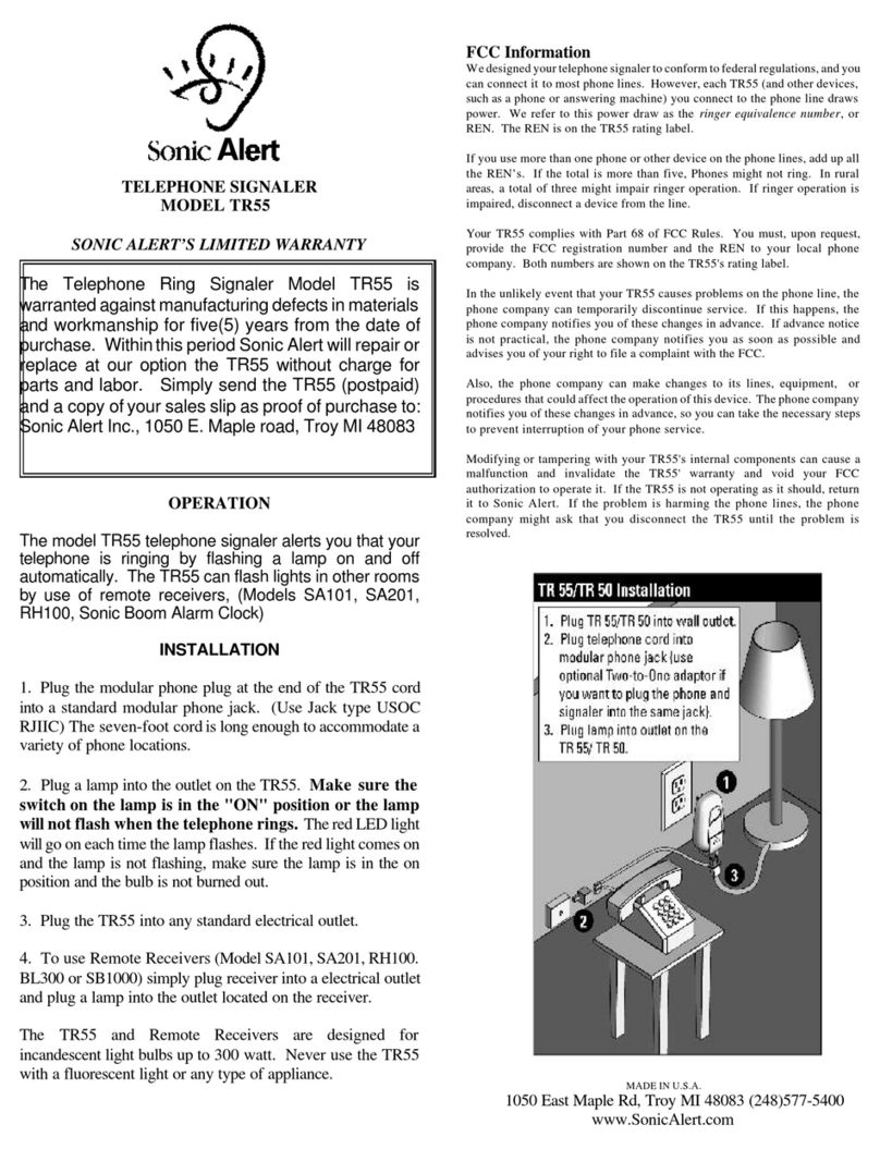 Sonic Alert TR55 User manual