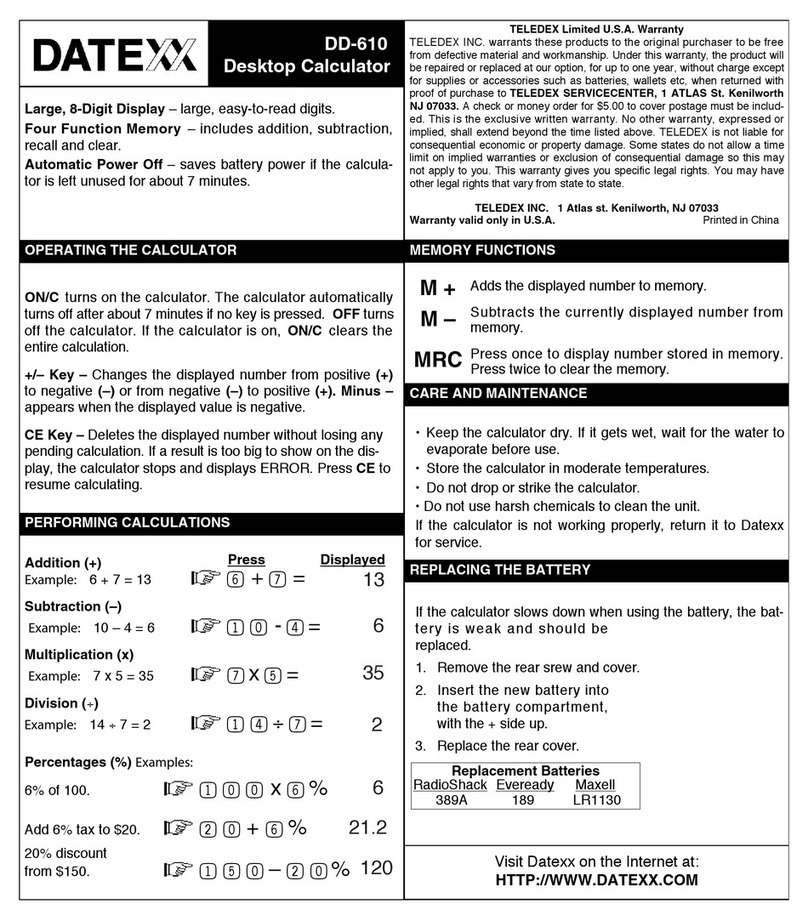 Datexx DD-610 User manual