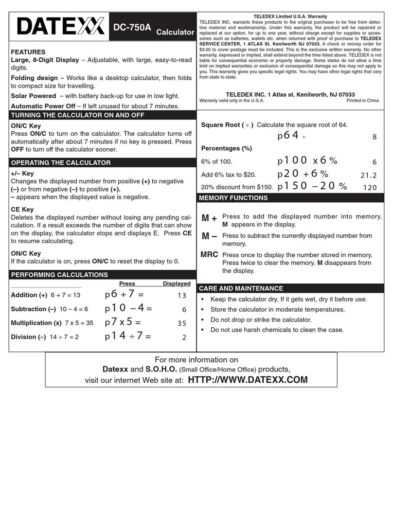 Datexx DC-750A User manual