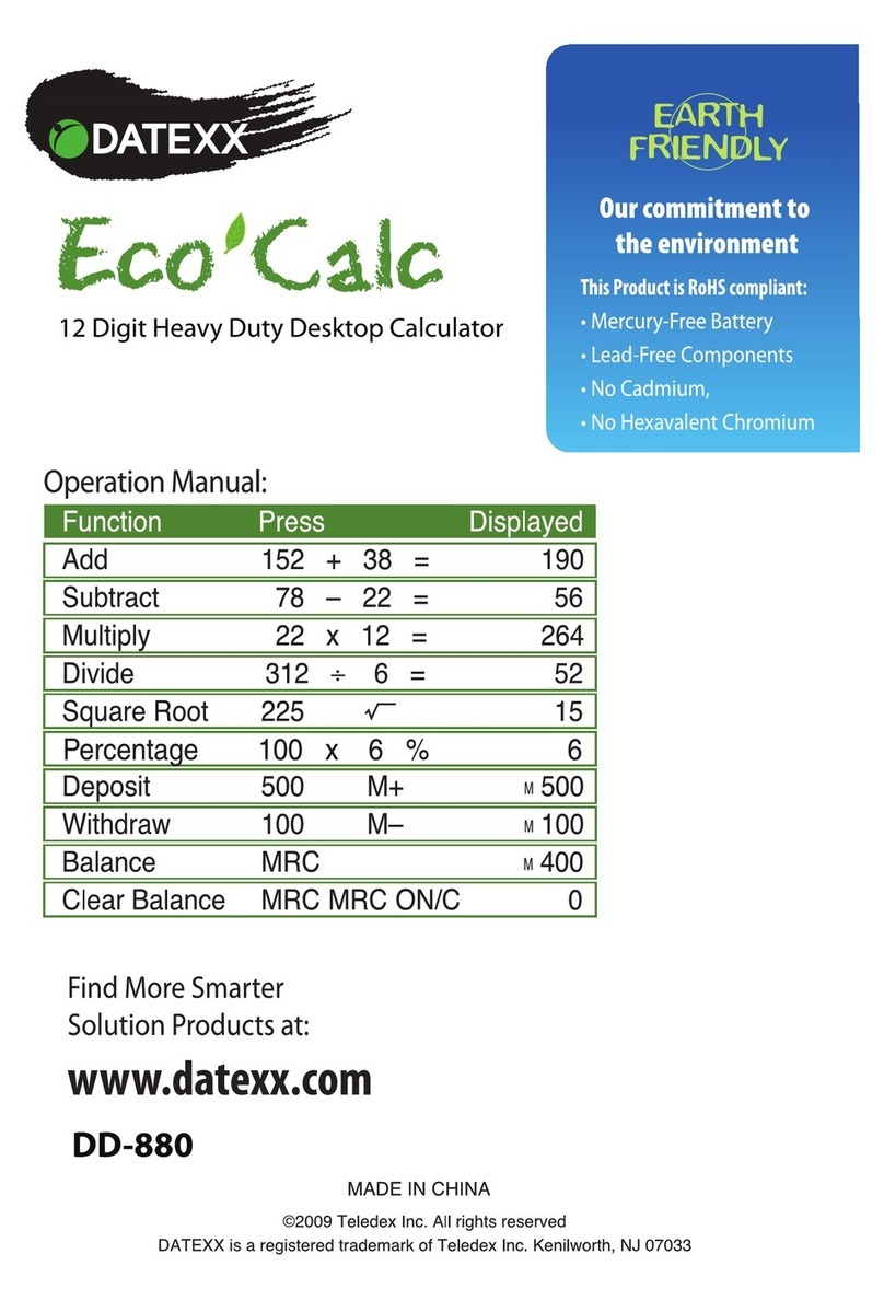 Datexx ECO CALC DD-880 User manual