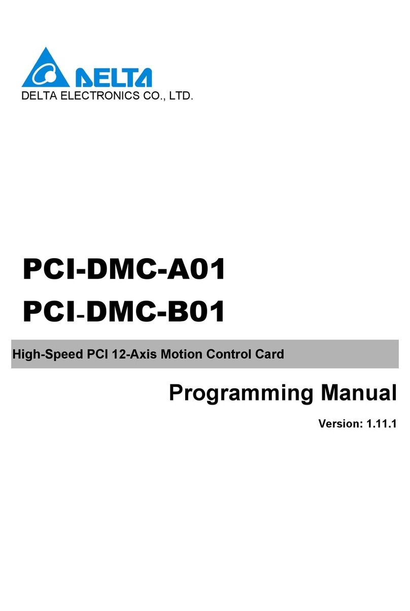 Delta Electronics PCI-DMC-A01 Programming Owner's manual