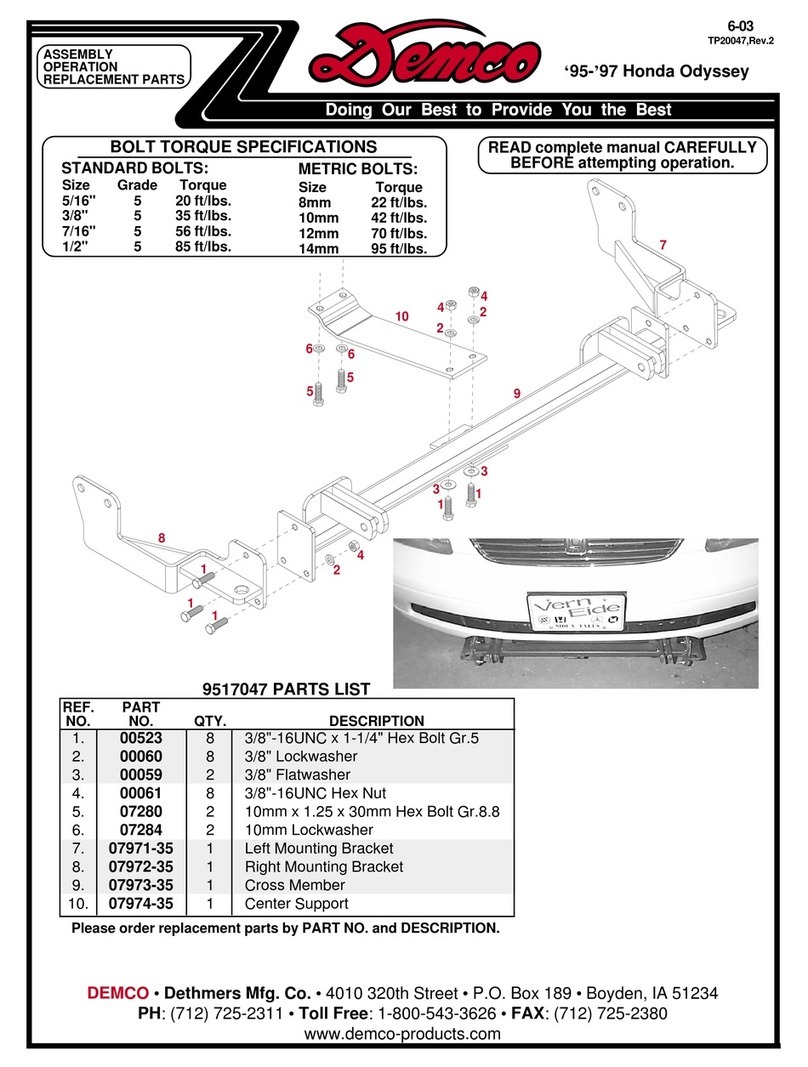 Demco TP20047 Assembly operation replacement parts