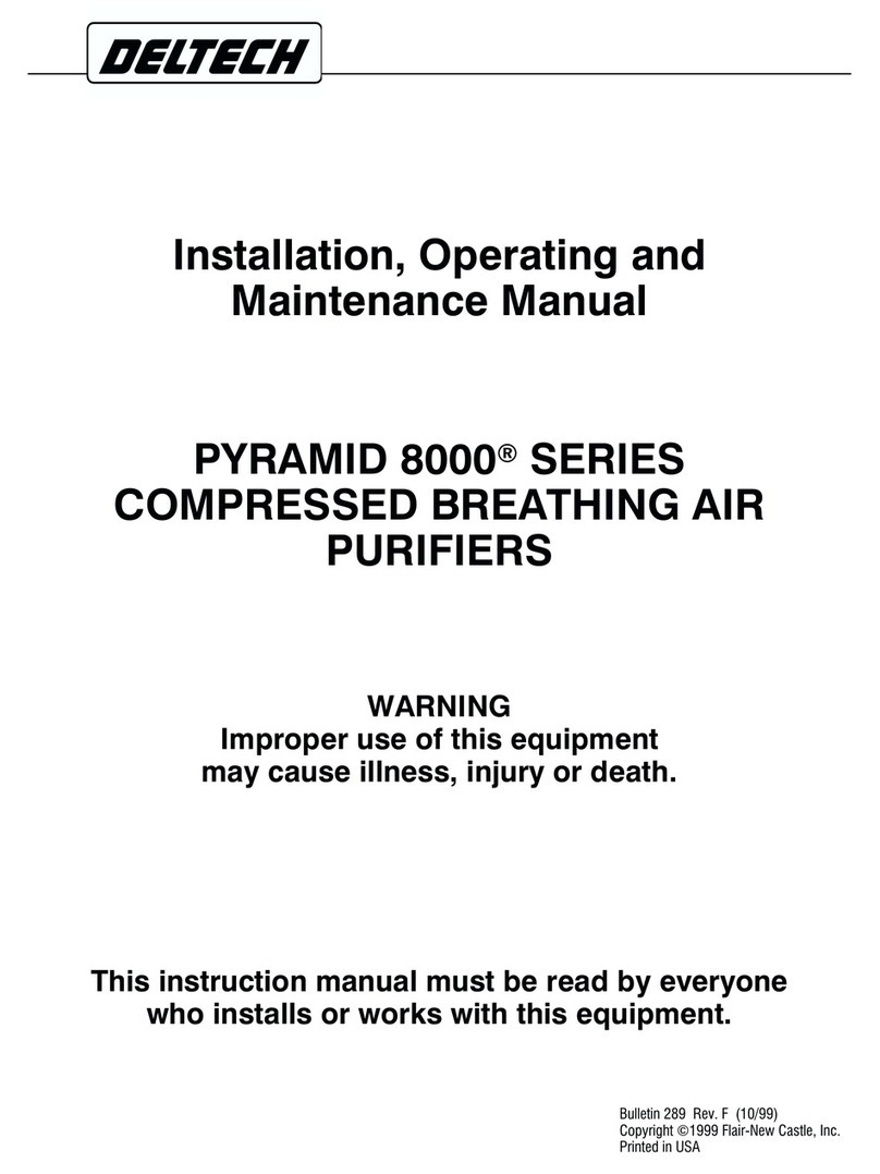 Deltech Fitness PYRAMID 8000 Installation, operating and maintenance manual