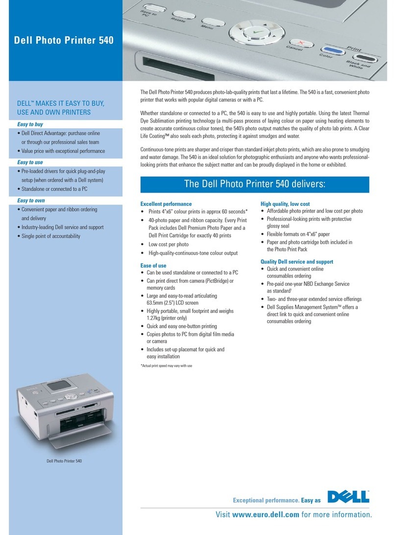 Dell 540 - USB Photo Printer 540 User manual