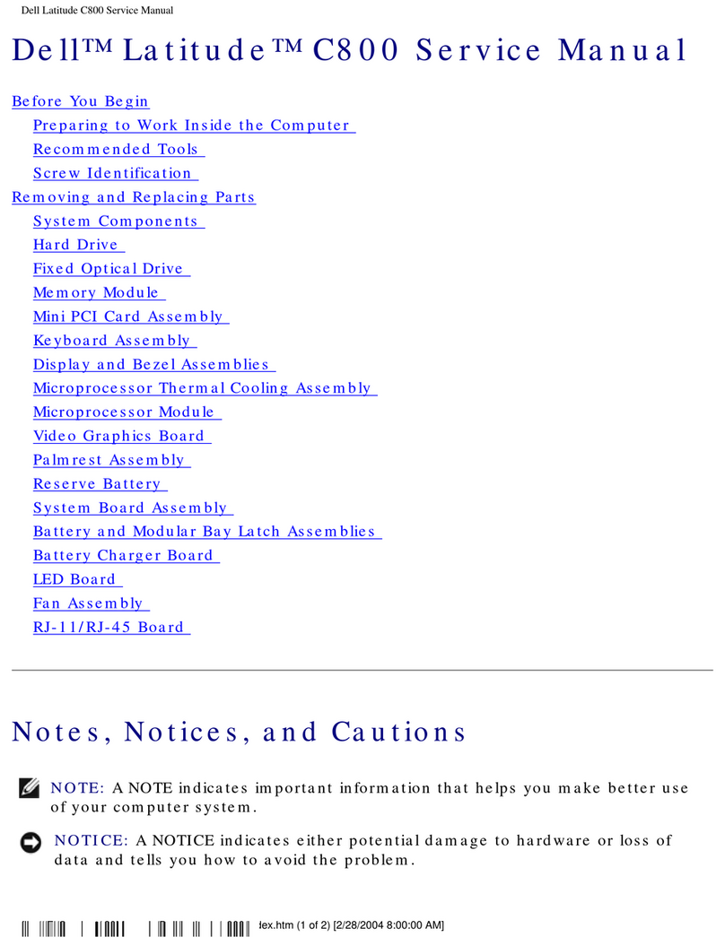 Dell Latitude C800 User manual Dell Latitude C800 User manual
