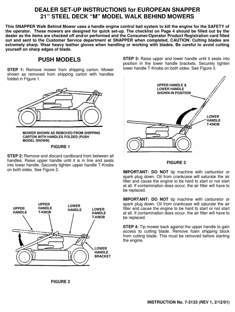 Snapper 21” STEEL DECK “M” WALK BEHIND MOWER Set-up instructions