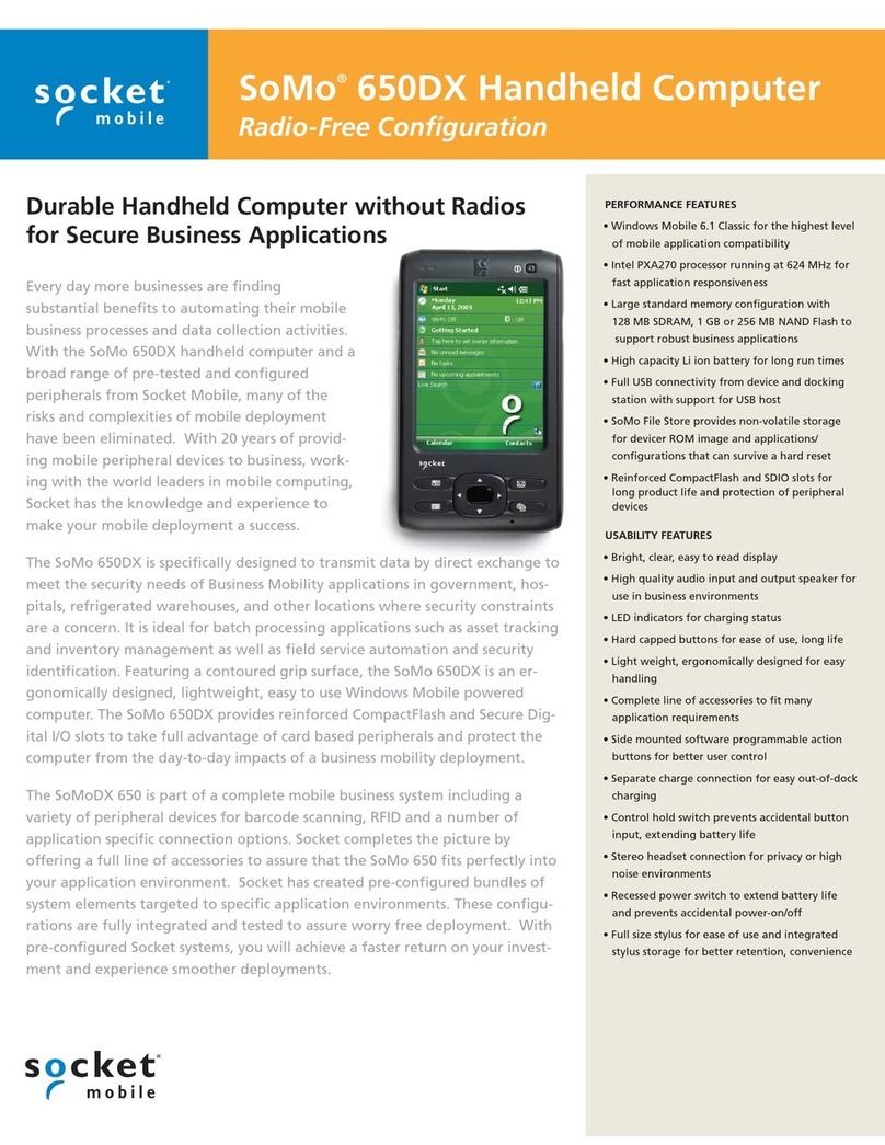 Socket SoMo 650DX Handheld Computer User manual