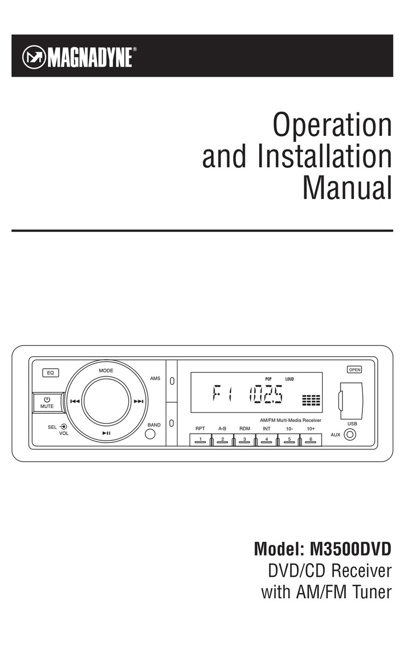 Magnadyne M3500DVD Operation and Specification sheet
