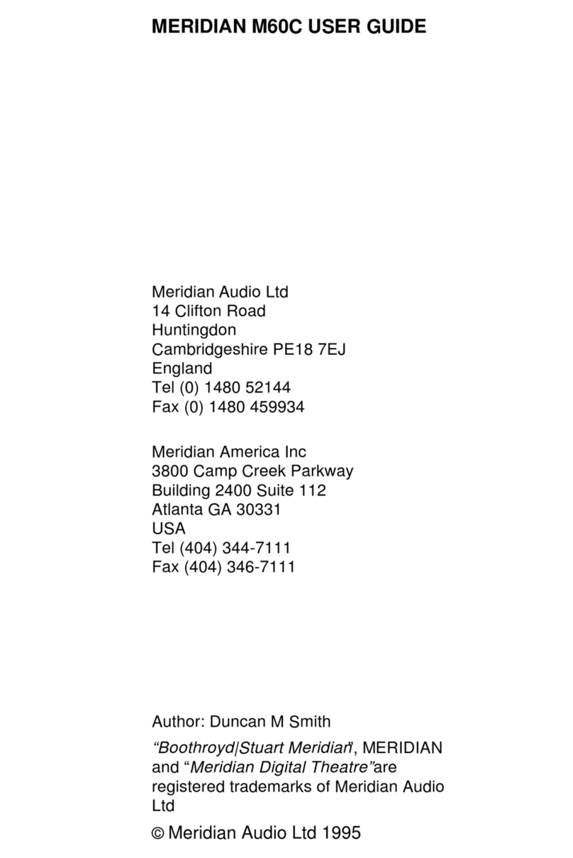Meridian Meridian M60C user guide