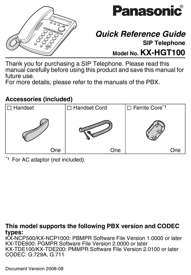 Panasonic KX-HGT100-B User manual Panasonic KX-HGT100-B User manual