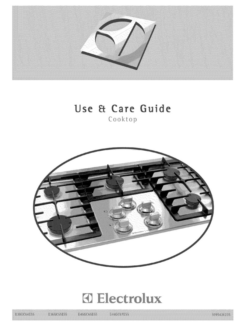 Electrolux E36GC65ESS - 30"""" Drop-in Gas Cooktop User manual