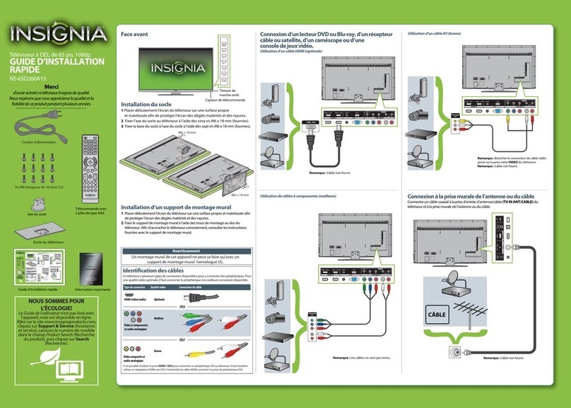 Insignia NS-65D260A13 Installation and operation manual