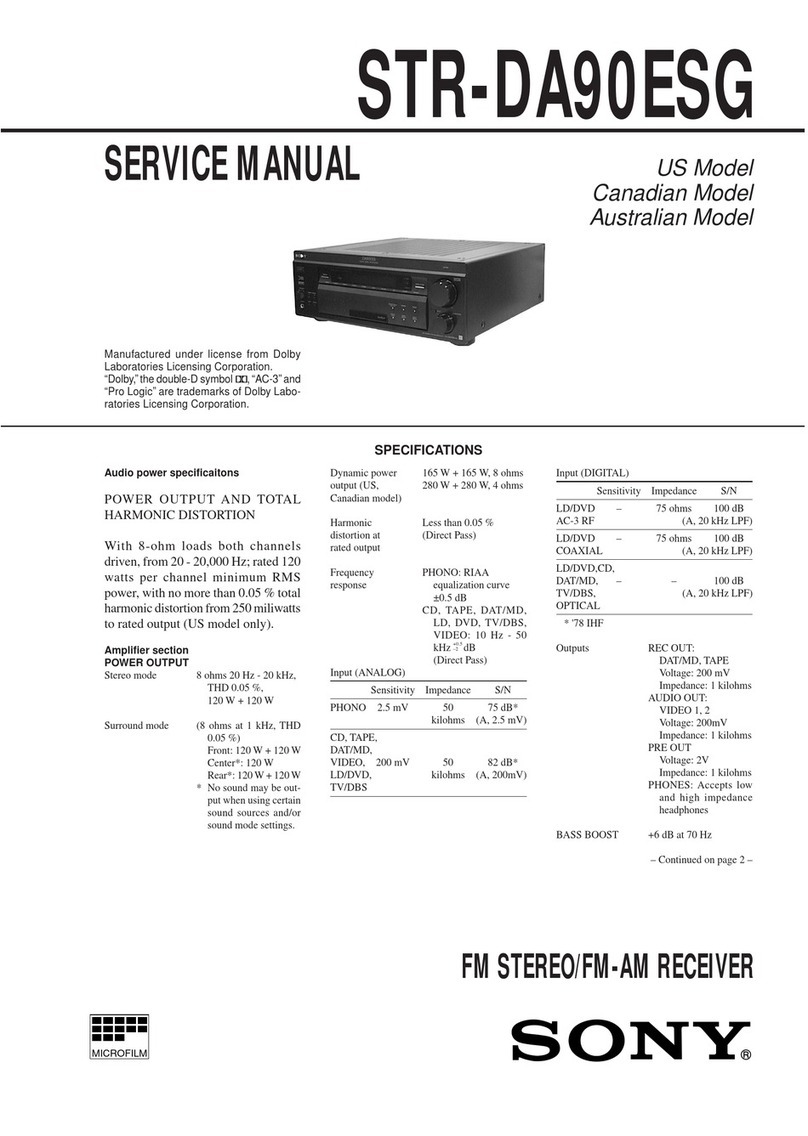 Sony STR-DA9000ES - Fm Stereo/fm-am Receiver User manual