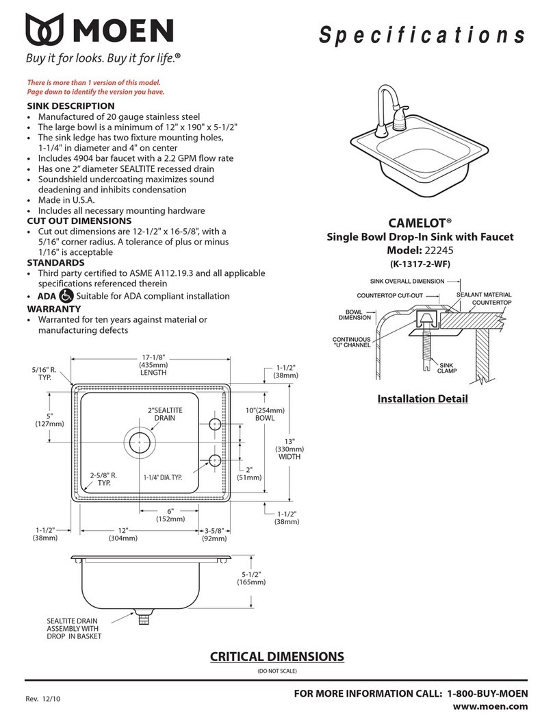 Moen CAMELOT 22245 User manual