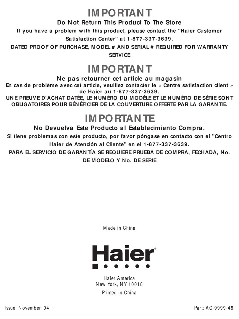 Haier HPM09XC5 - Portable Air Conditioner User manual