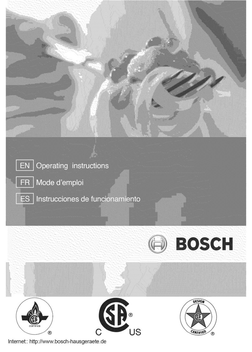 Bosch PCK755UC - 4 Burner 30" Gas Cooktop User manual