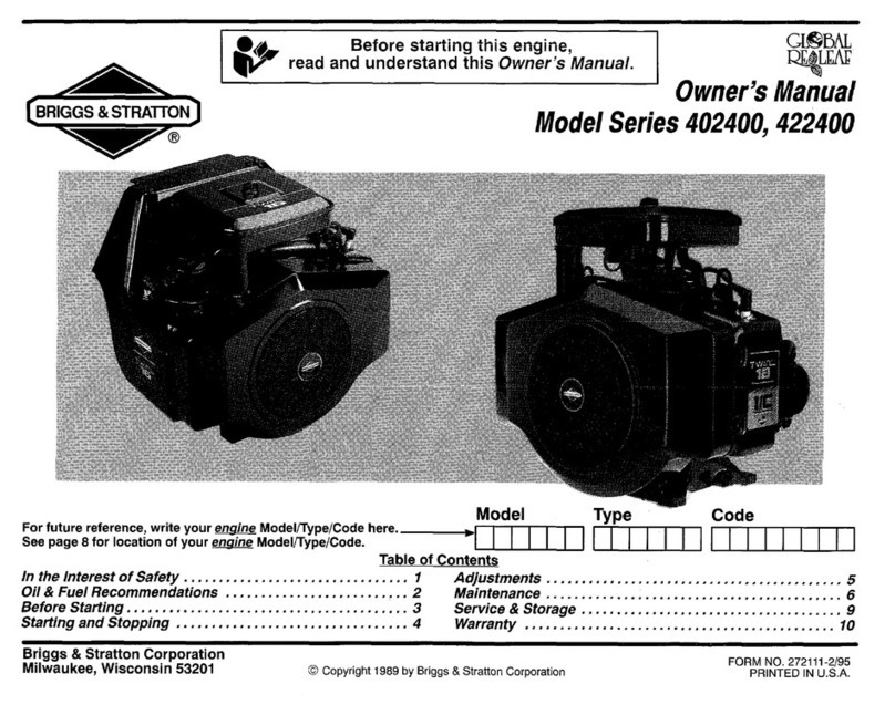 Briggs & Stratton 402400 Series User manual