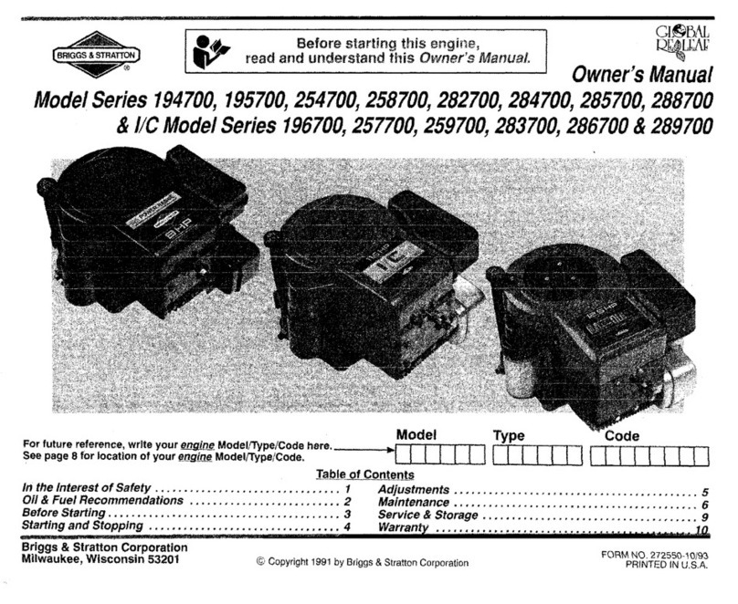 Briggs & Stratton 194700 Series owner's manual