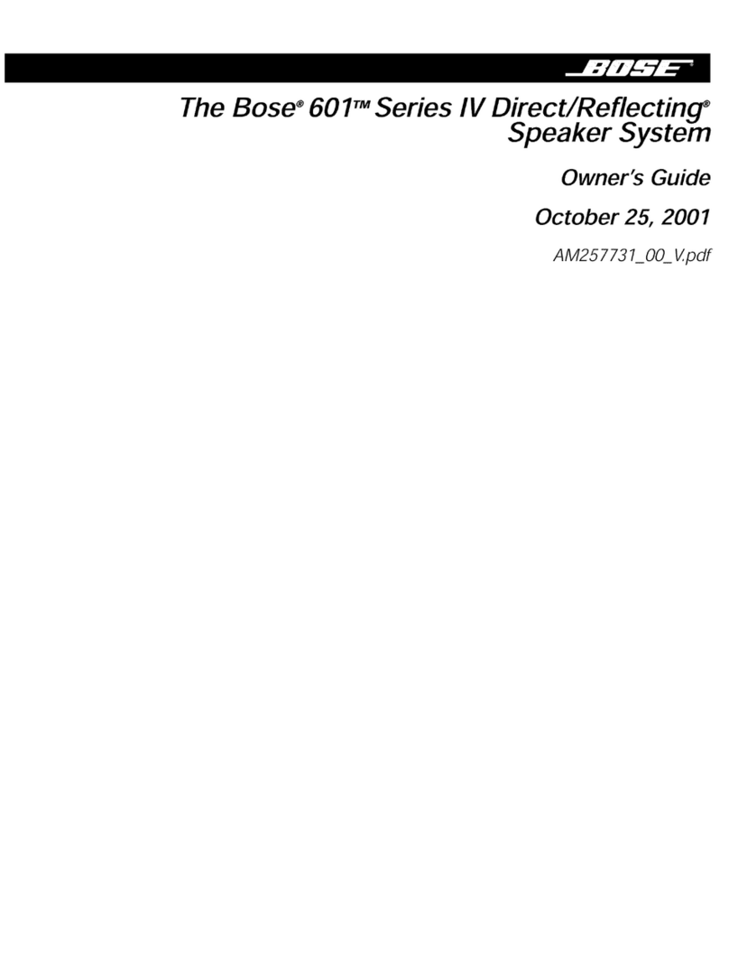 Bose 601 Series IV Direct/Reflecting User manual Bose 601 Series IV Direct/Reflecting User manual