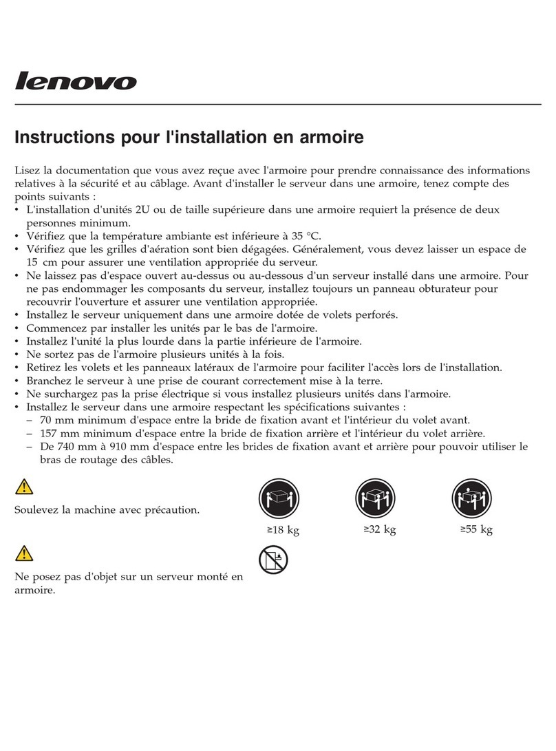 Lenovo ThinkServer RD240 Instructions pour l’installation en armoire