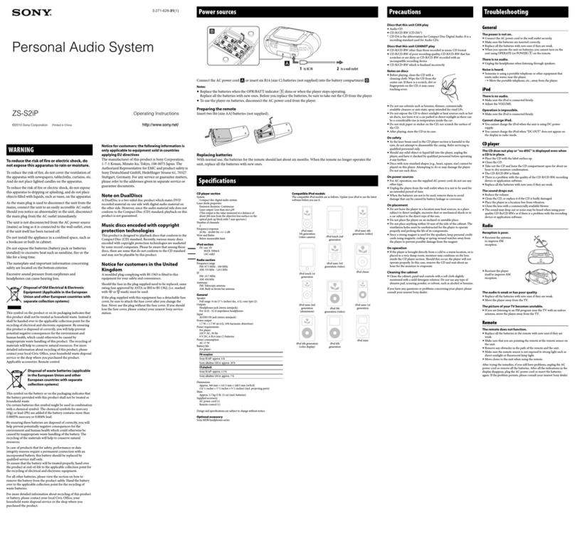 Sony ZS-S2iP User manual